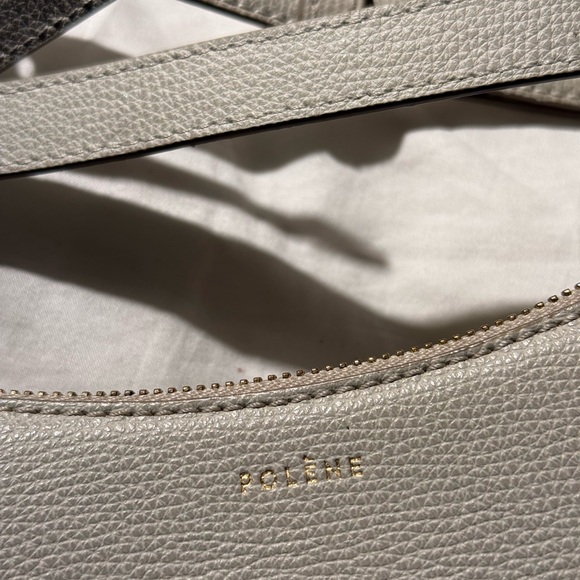Polene Numero Dix Shoulder Bag - EDITION TEXTURED CHALK - Picture 8 of 10